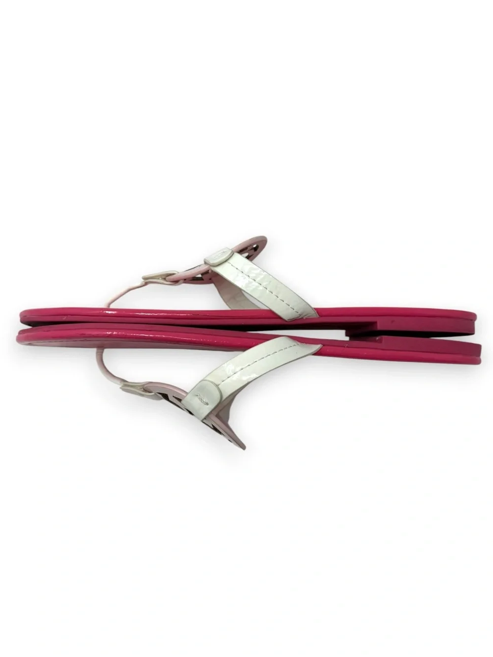 Tory Burch Strawberries ‘n Cream Patent Leather Miller Sandal Pink 12 Women’s